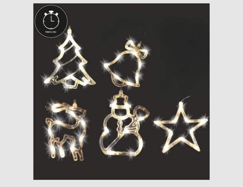 LED Fensterfigur Weihnachten mit 10 LEDs warmweiß