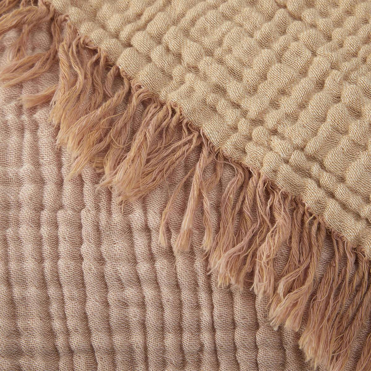 CYCLADES - Couvre lit en coton rose 260 x 240 cm