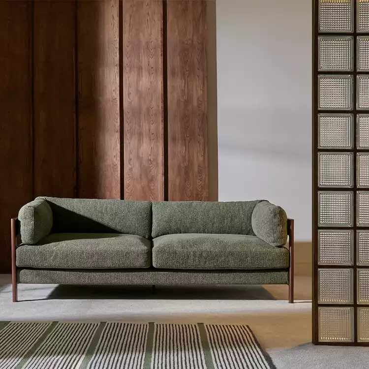 Habitat Myra Fabric 3 Seater Sofa - Green