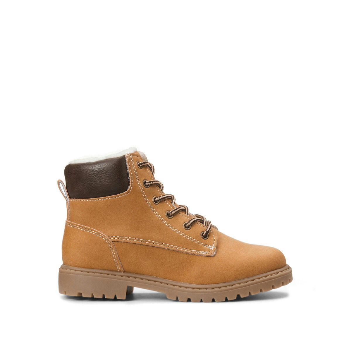 Bottines fourrées à lacets et zippées