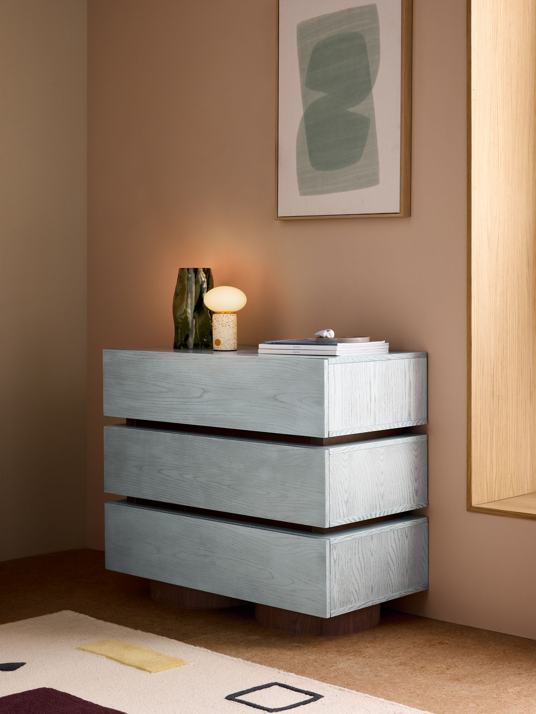 Bern 3 Drawer Chest of Drawers in Blue