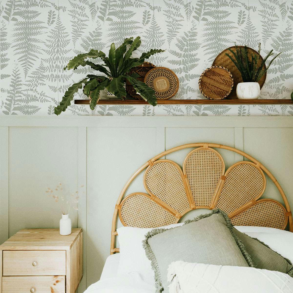 FERN - Papier peint vinyle adhésif fougère vert 50x300 cm