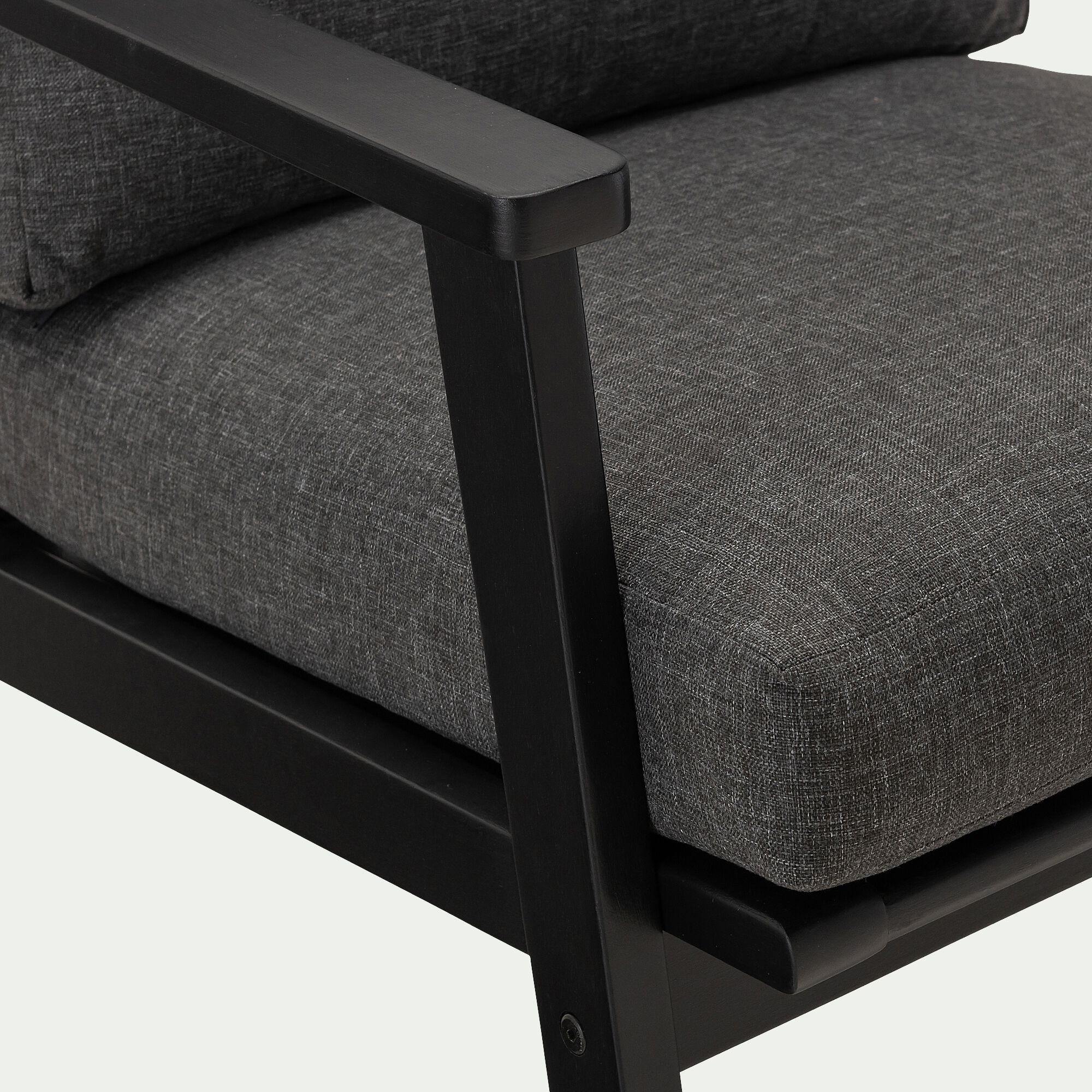 JAUNA - Fauteuil de jardin en bois d'eucalyptus - noir