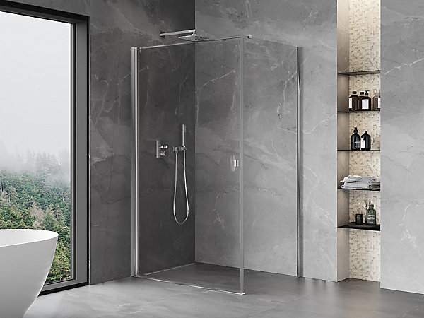 Mexen Mist-B cabine de douche pivotante 80 x 90 cm, transparent, chrome - 8A2T-080-090-01-00