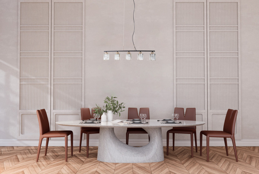 Lampa wisząca czarna matowa SIMONA 5xE14x40W wym: 110x85x10 cm Italux