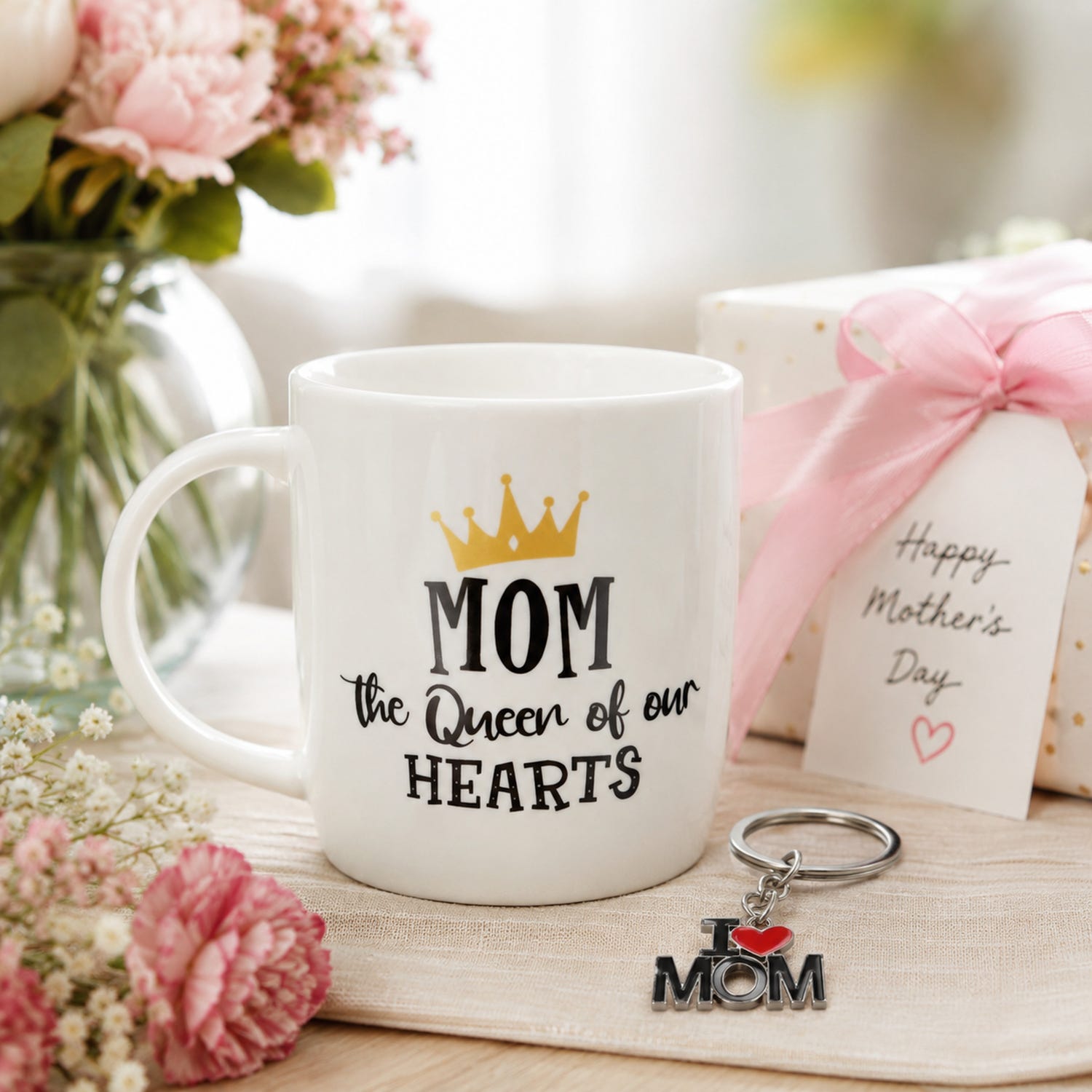 Set regalo mamma tazza 380 ml e portachiavi