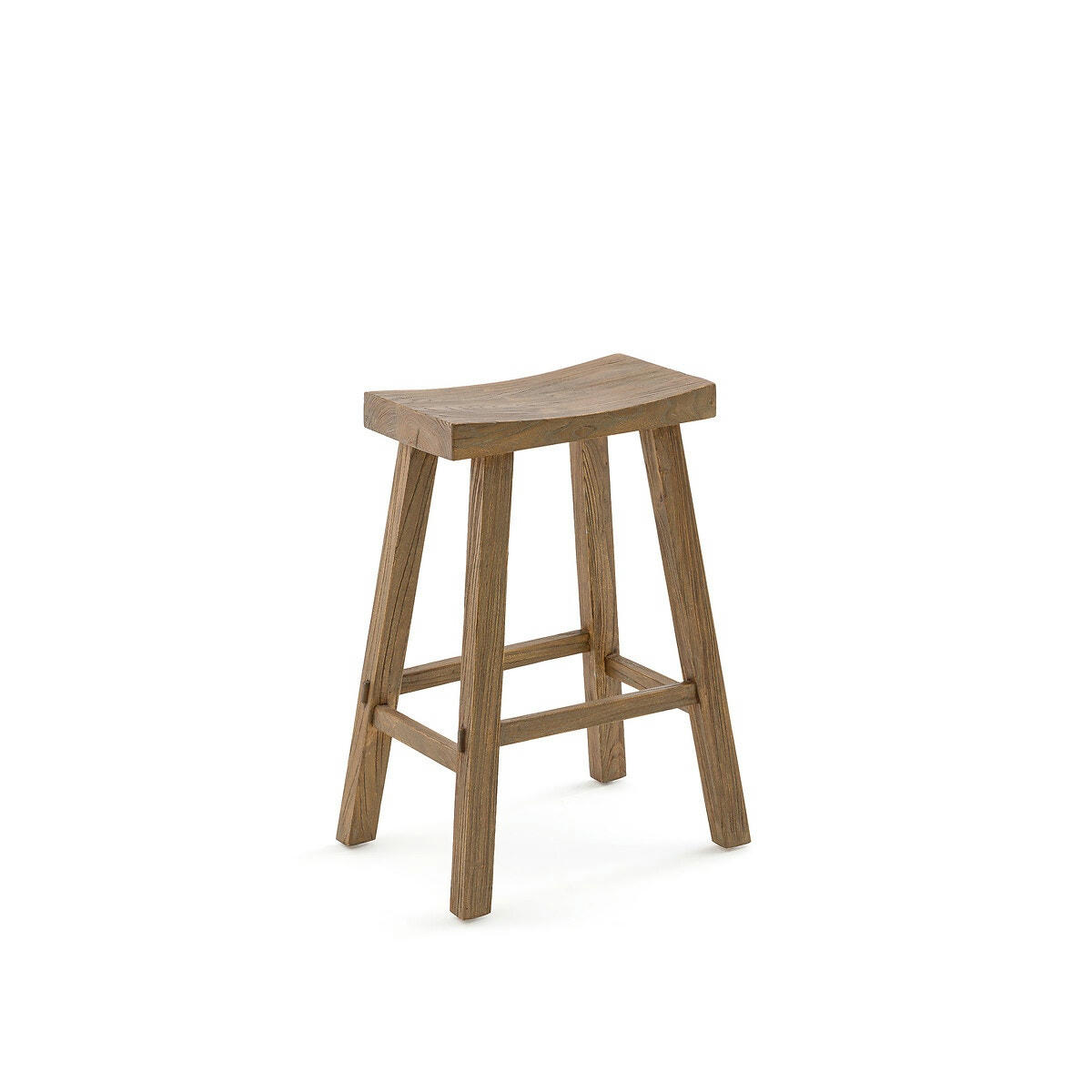 Tabouret de bar en orme massif H65 cm, Asayo