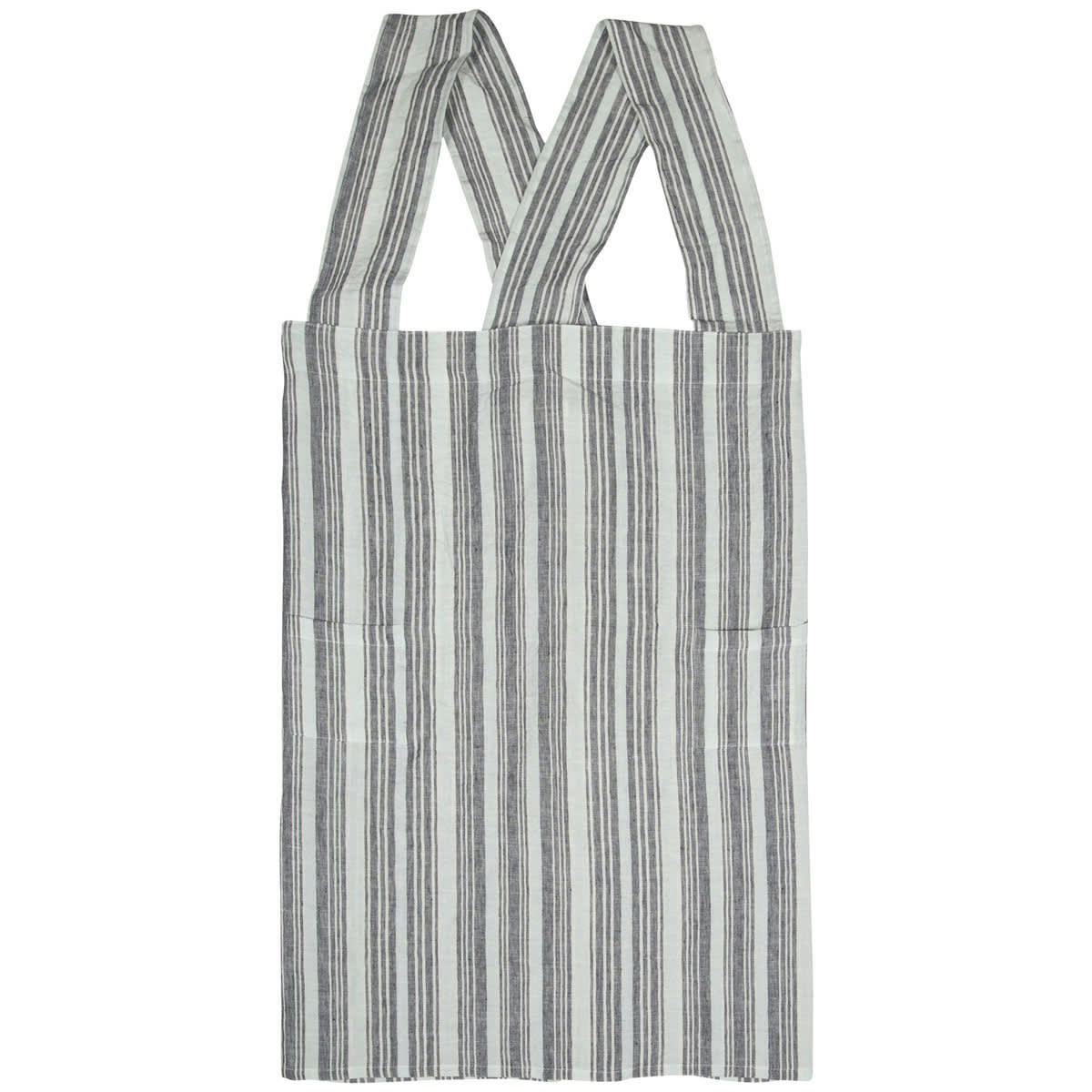 TEKSADA GRAPHIC - Tablier japonais en lin lavé  anthracite Taille unique