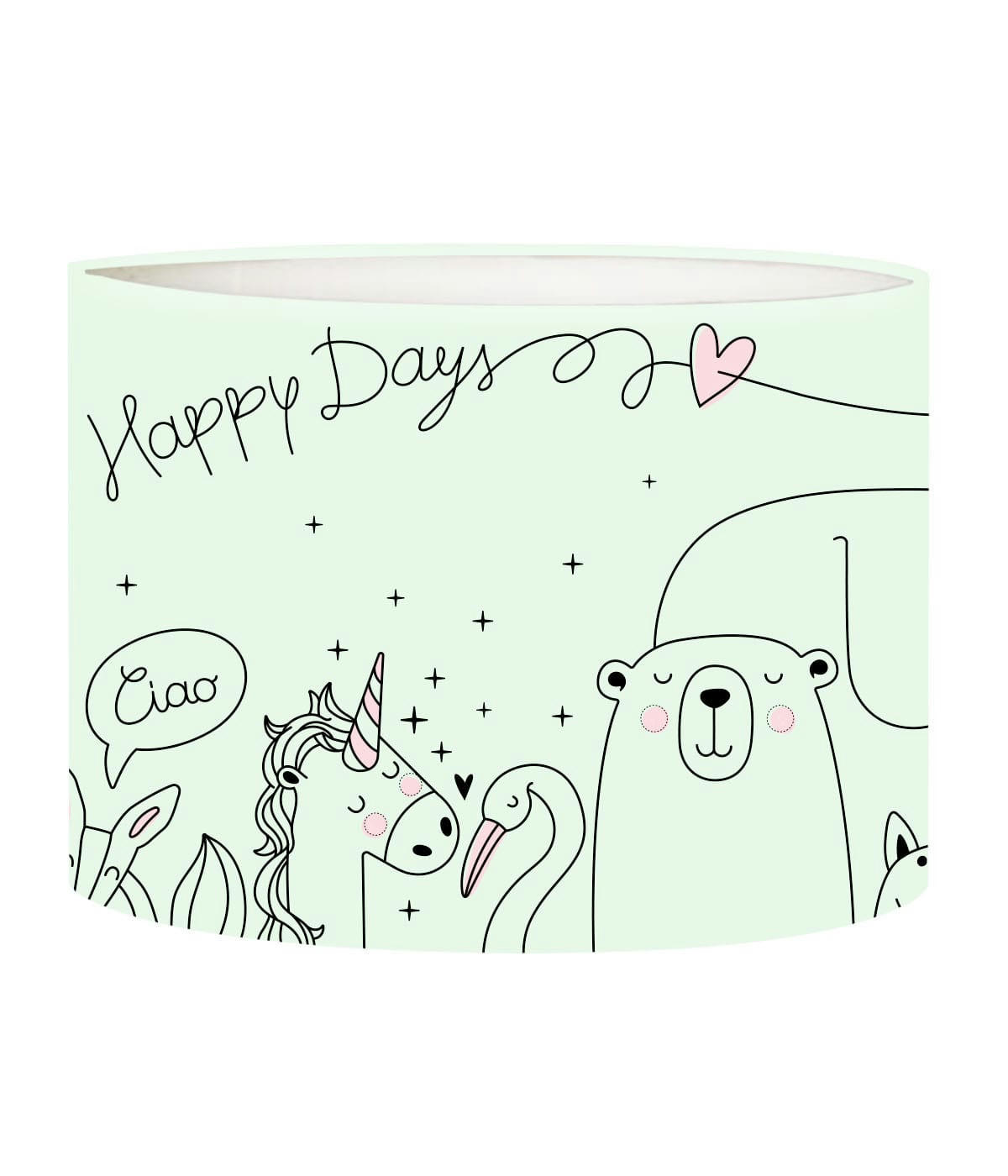 BASIC - Abat-jour chevet enfant Happydays vert Pastel D: 25 x H: 20