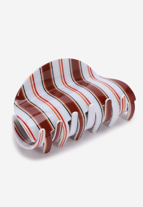 Womens Blue Stripe Claw Hair Clip
