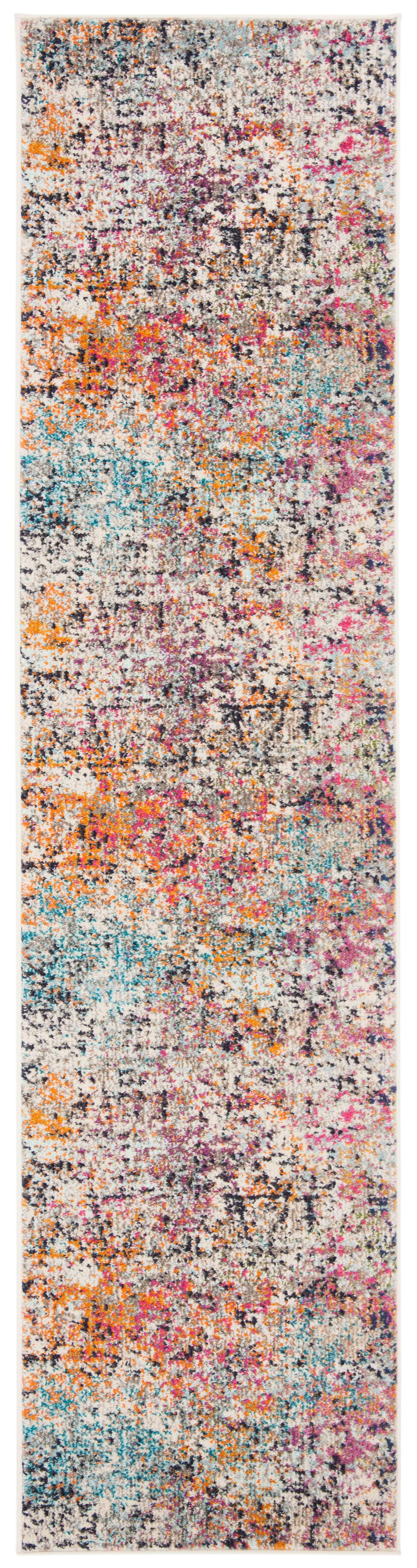 MADISON - Tapis de salon interieur en gris & rose, 61 x 244 cm