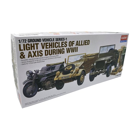 Academy WWII Light Vehicles of Allied and Axis Model Kit 1:72