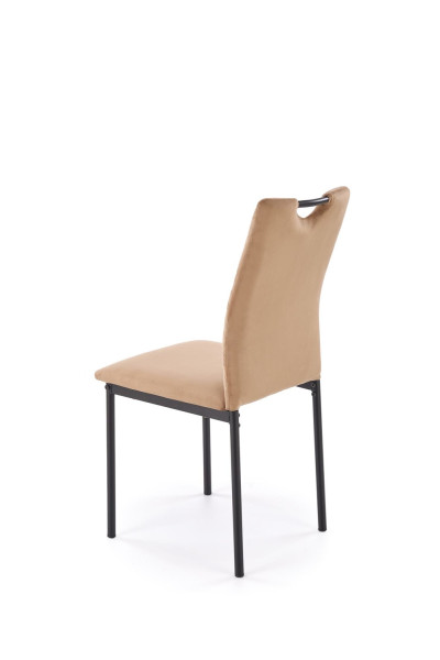Krzesło tapicerowane K577 VELVET beżowe/czarne