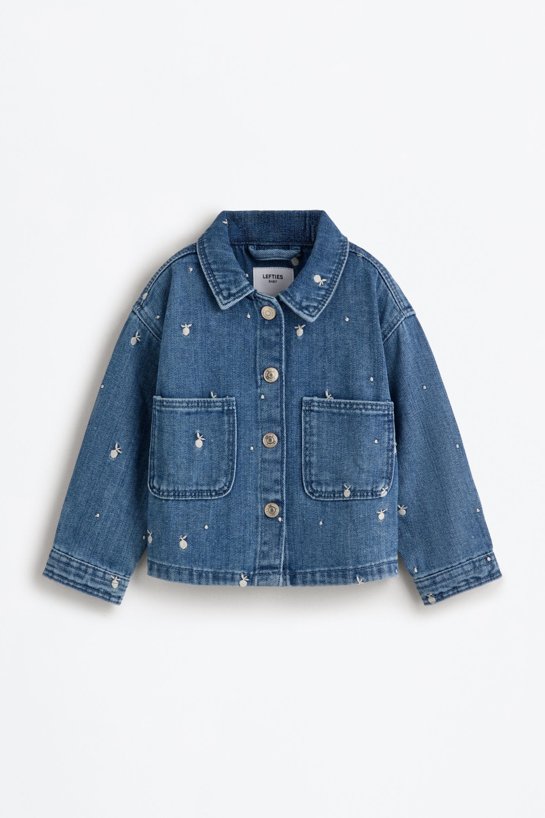 Cazadora bordada denim