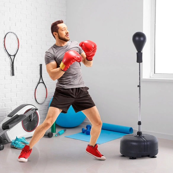 Punchingball-Set, schwarz/rot, BxHxL: 136 x 154 x 48 cm