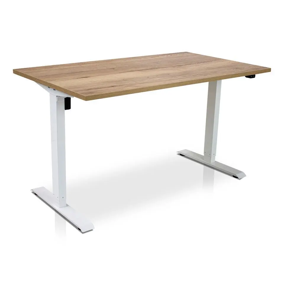 MRC EASY elektrisch ARBO zit-sta bureau - 140x80cm - wit - robuust eiken