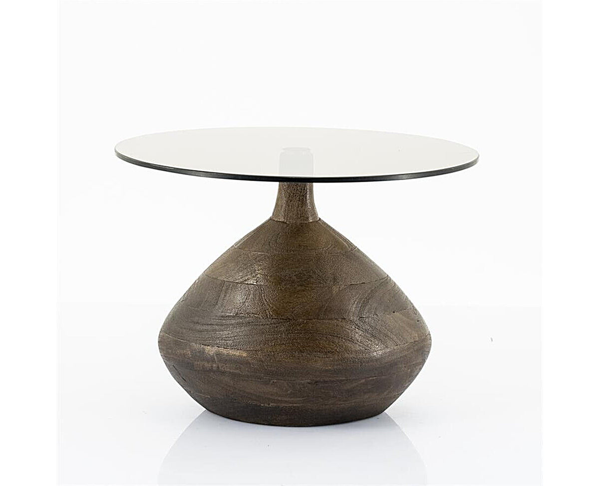 FurniLux Side table Bond - brown - 50x50x11 cm / 41x41x27