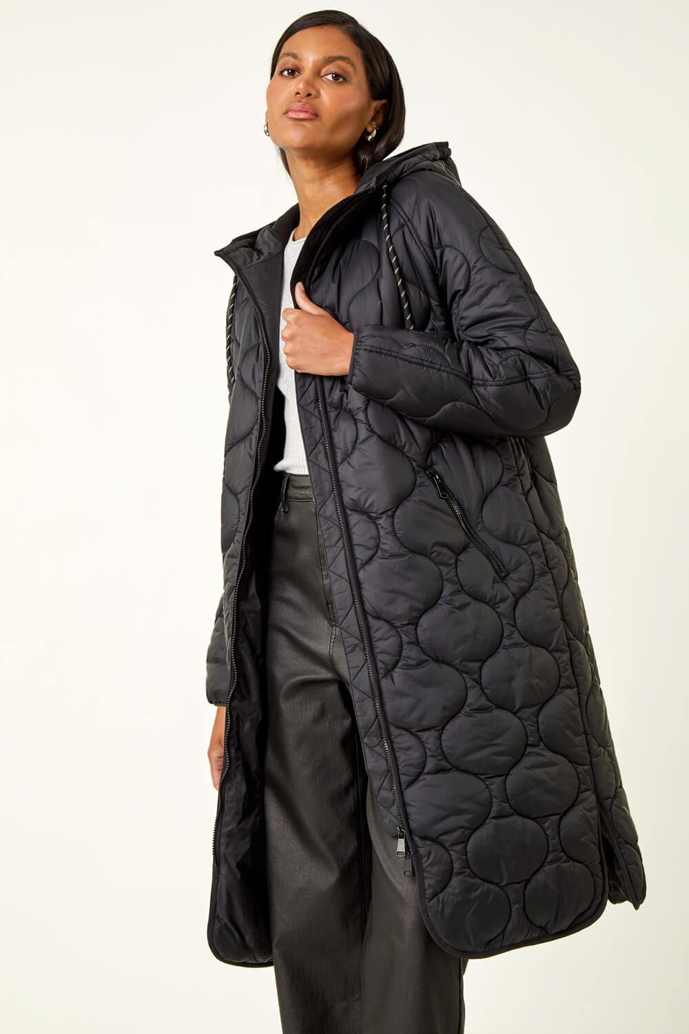 Roman Fleece Quilted Hooded Coat