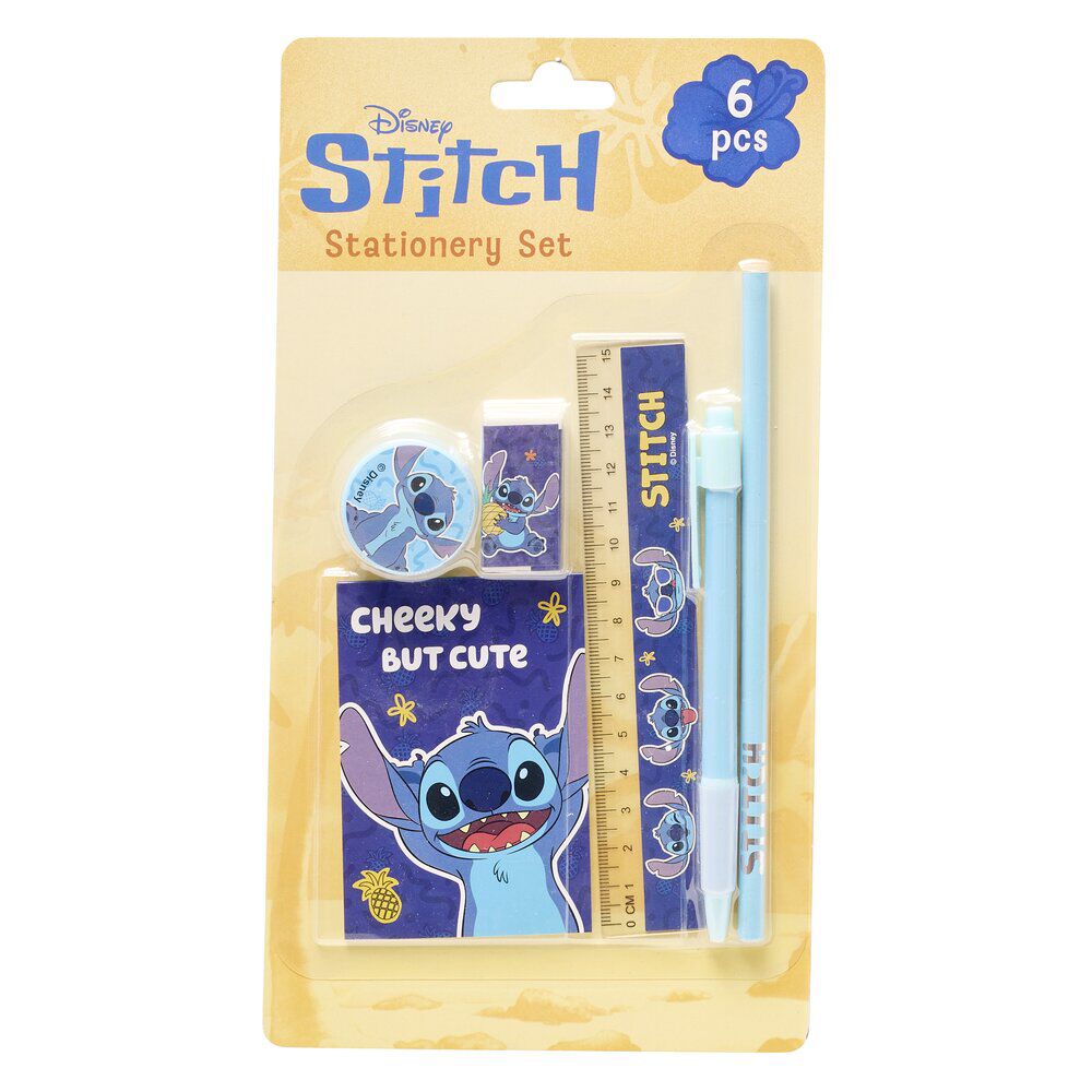 Accessoires papeterie 6 pièces Stitch