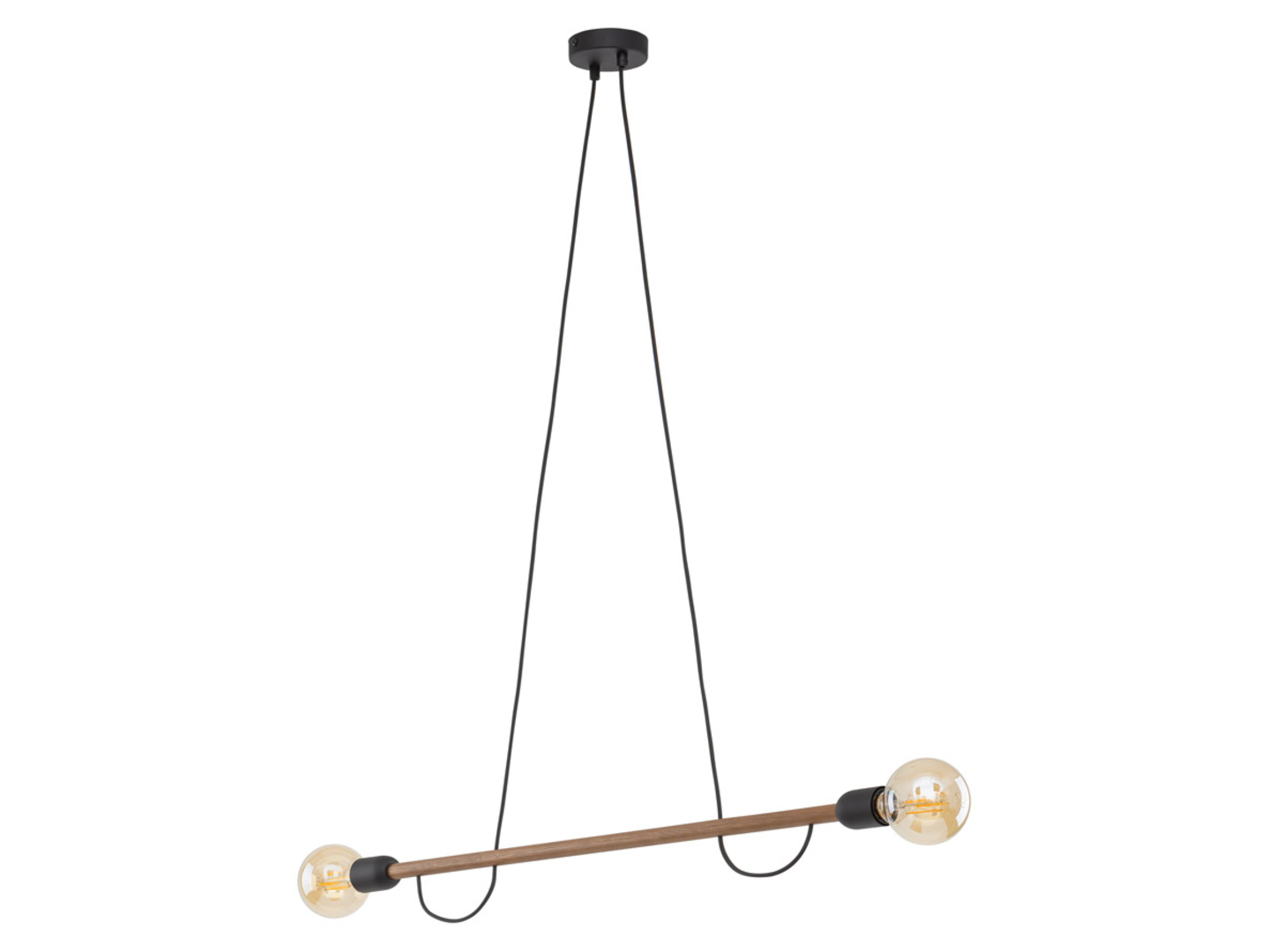 Lampa wisząca Helix Wood 2-punktowa drewniana brązowa