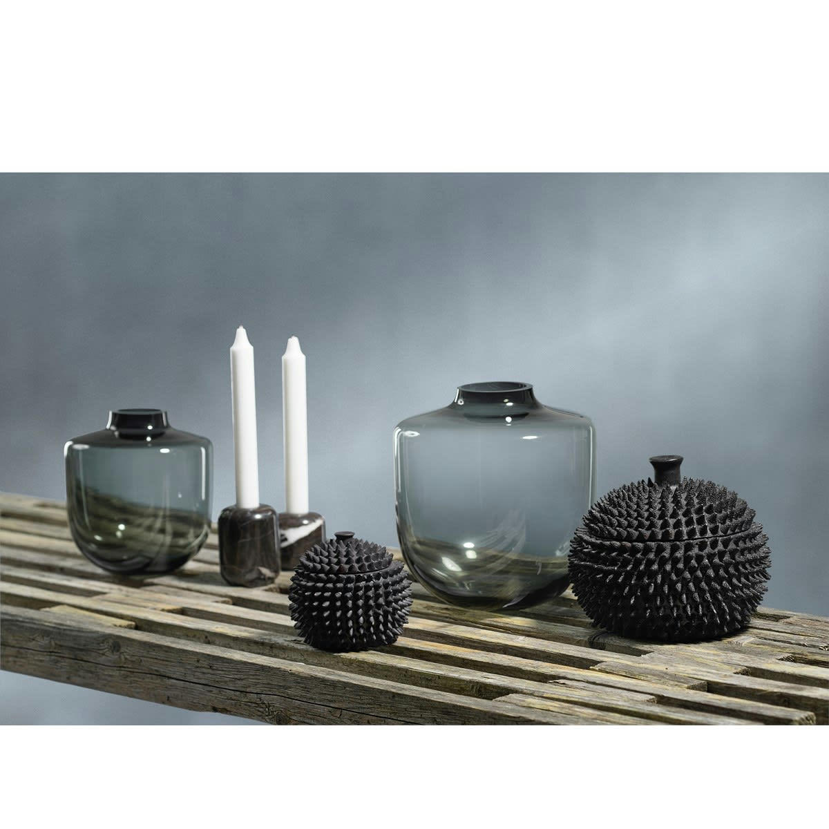 LIVING - Vase en verre gris