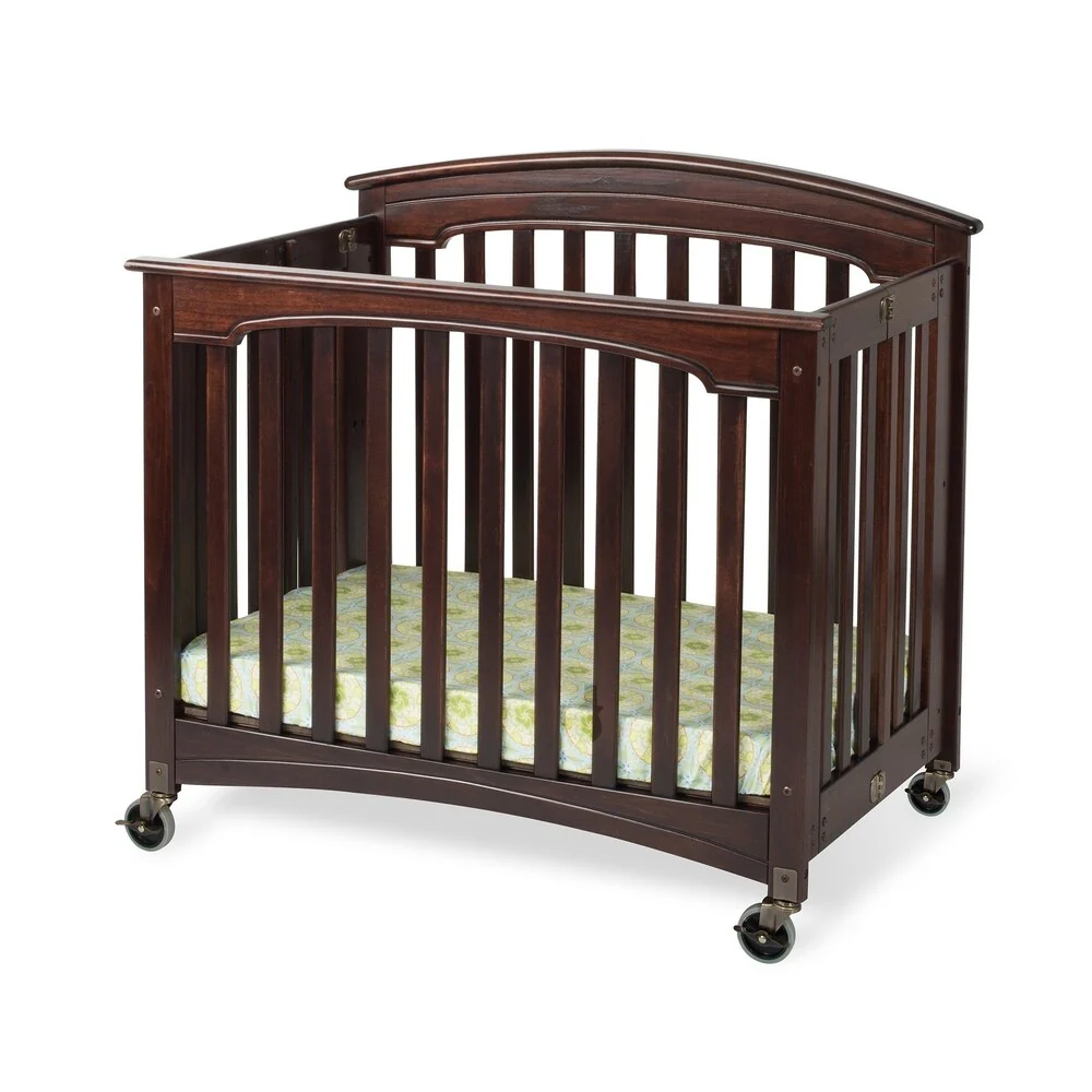 Royale Folding Fixed-Side Compact Crib, Slatted w/ 4 Casters