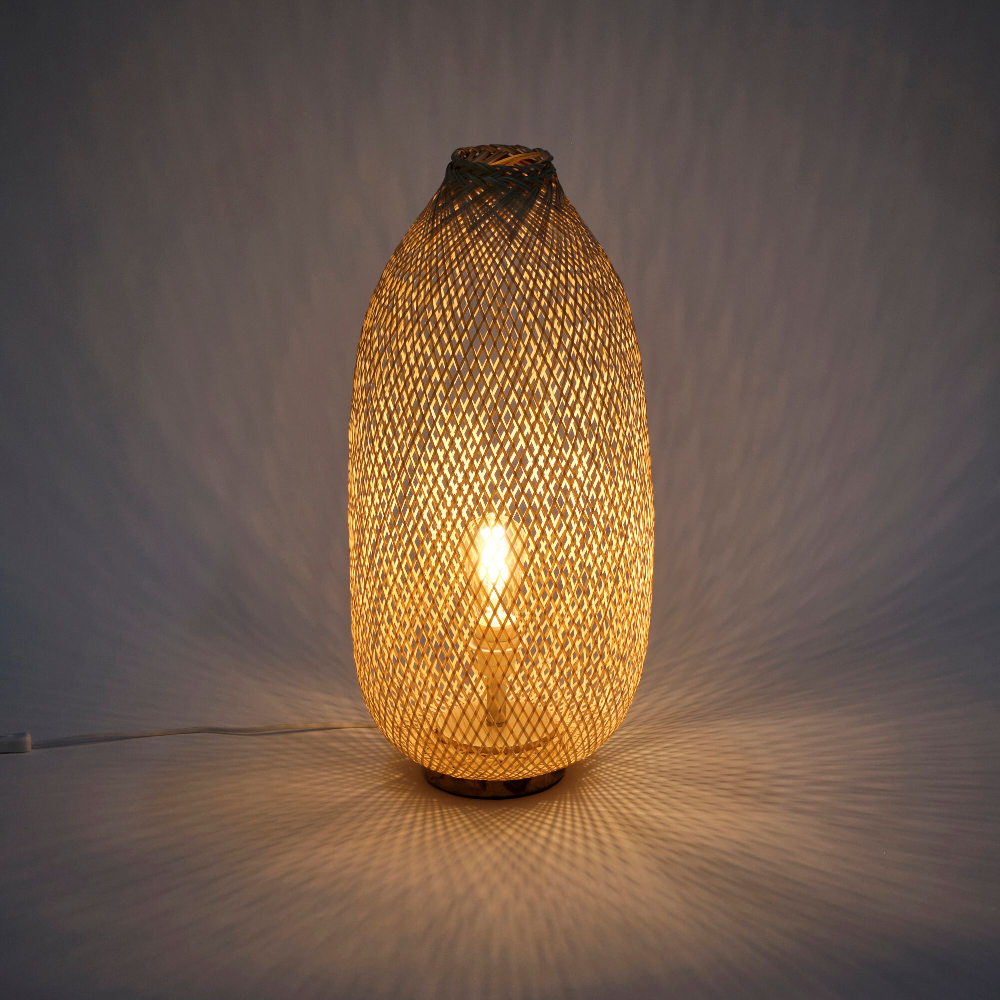 FANY - Lampe de sol électrifiée en bambou D30cm - naturel