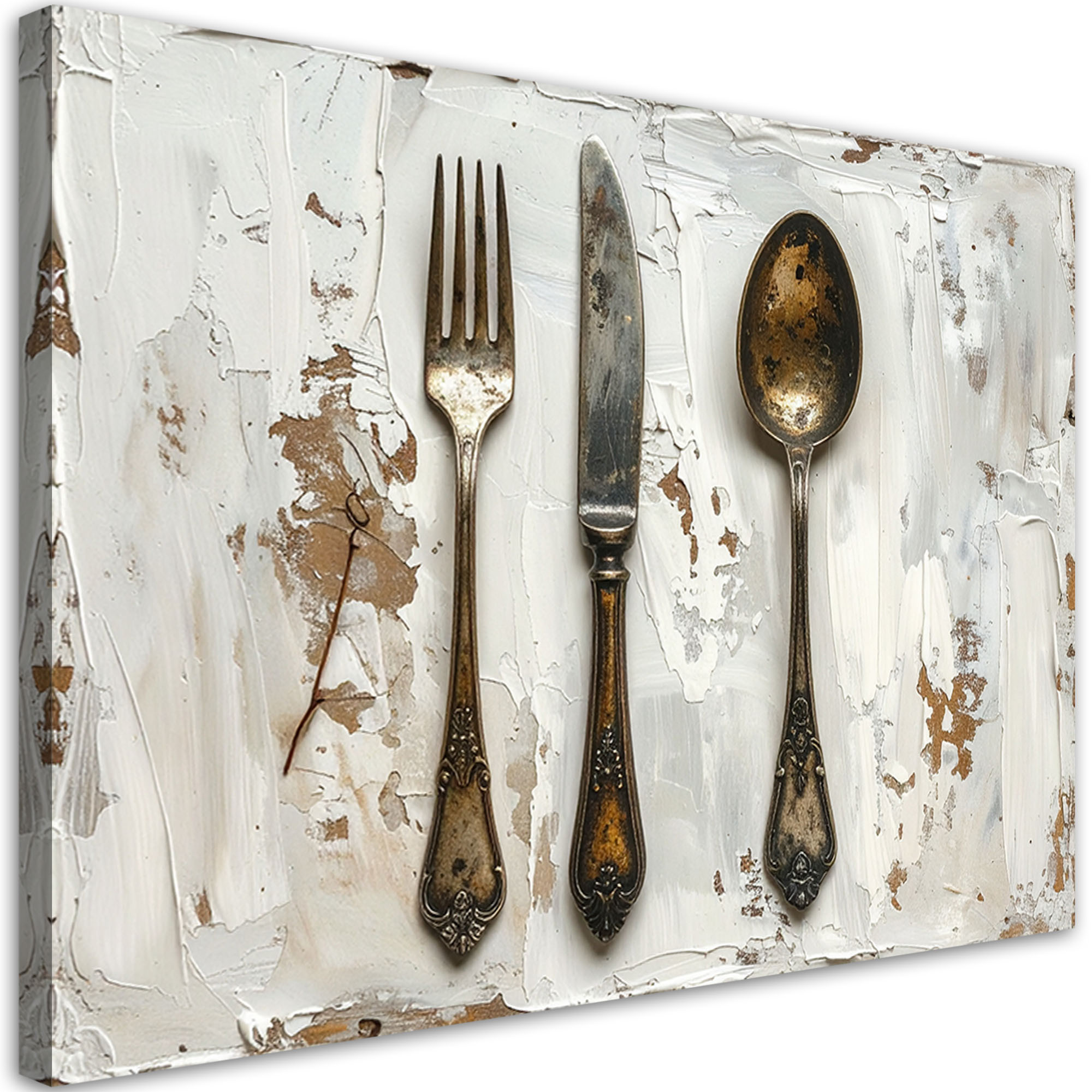 Obraz do kuchni jadalni salonu, Sztućce w stylu shabby chic 30x20