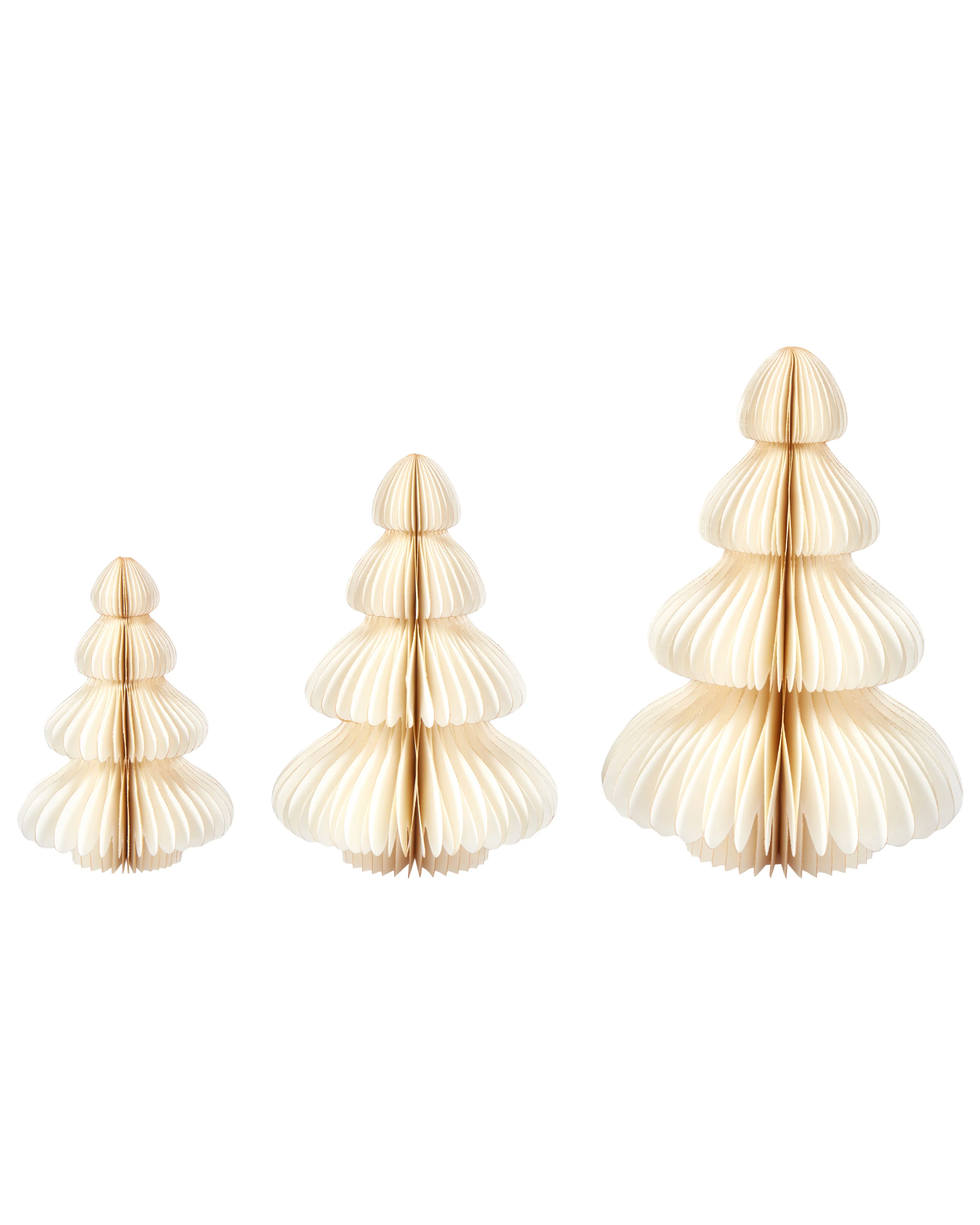 Set of 3 Figurines NILGIRI Christmas Tree 15/20/25 cm Beige