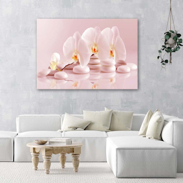 Feeby Obraz na płótnie Storczyki zen w pudrowym różu 60x40