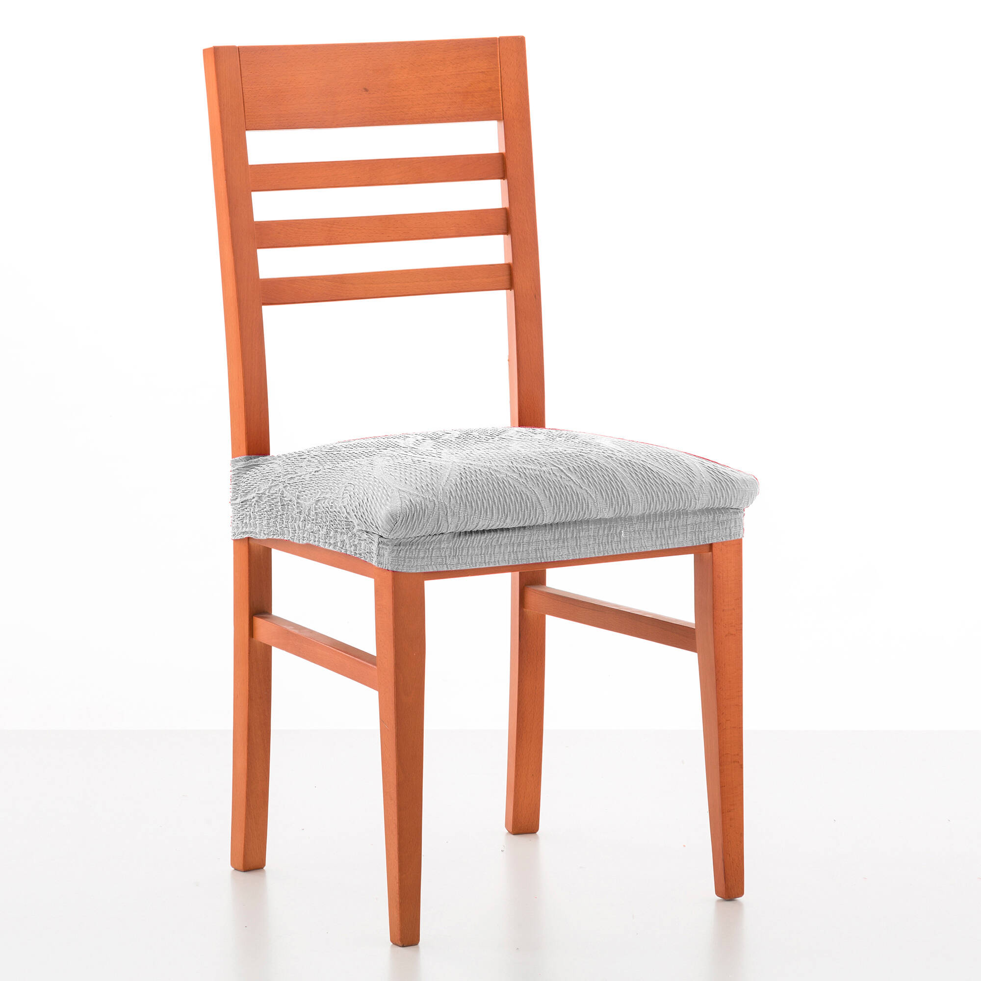 Housse extensible motif jacquard "serpentins" spéciale assise de chaise - lot de 2