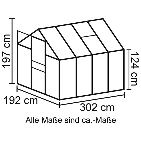 Gewächshaus »Calypso«, 5,8 m², Kunststoff/Aluminium, winterfest