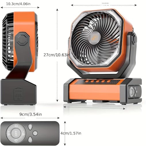 NNETM Camping Fan with LED Lantern & Hook (20000mAh)