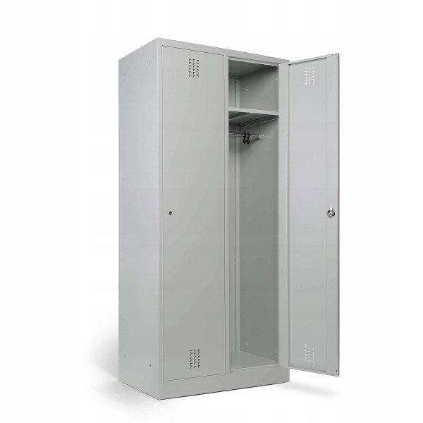Szafka na ubrania 80 cm szara metalowa
