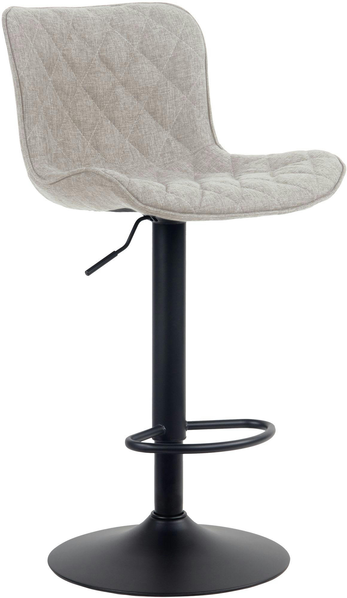 EMMA - Tabouret de bar ajustable pivotant tissu Taupe