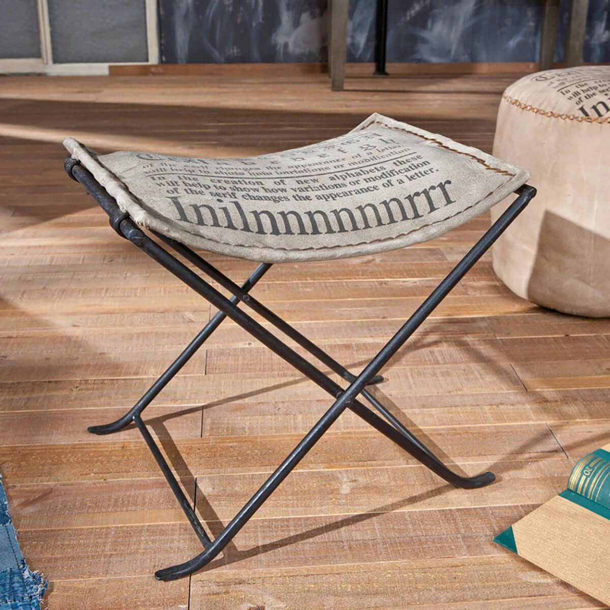 FABRIK - Siège  pliant toile coton et pieds métalliques