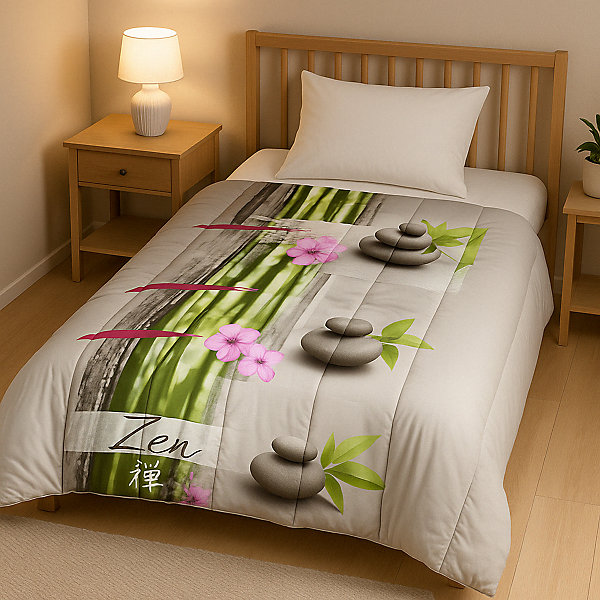 Couette Ultra Légère Imprimée Zen - 1 Personne 140 x 200 - 20173