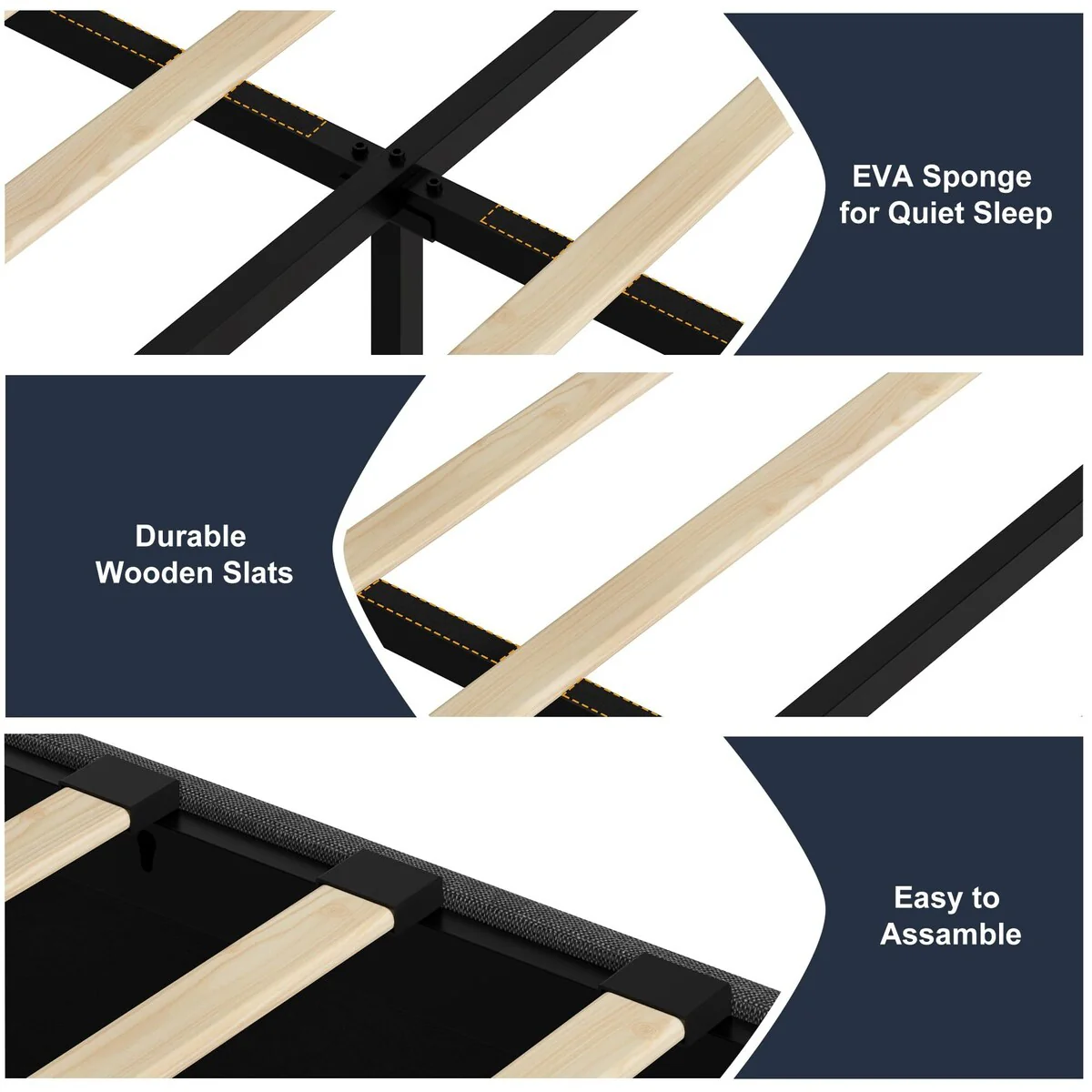 Platform Bed Frame, with 4 Storage Drawers