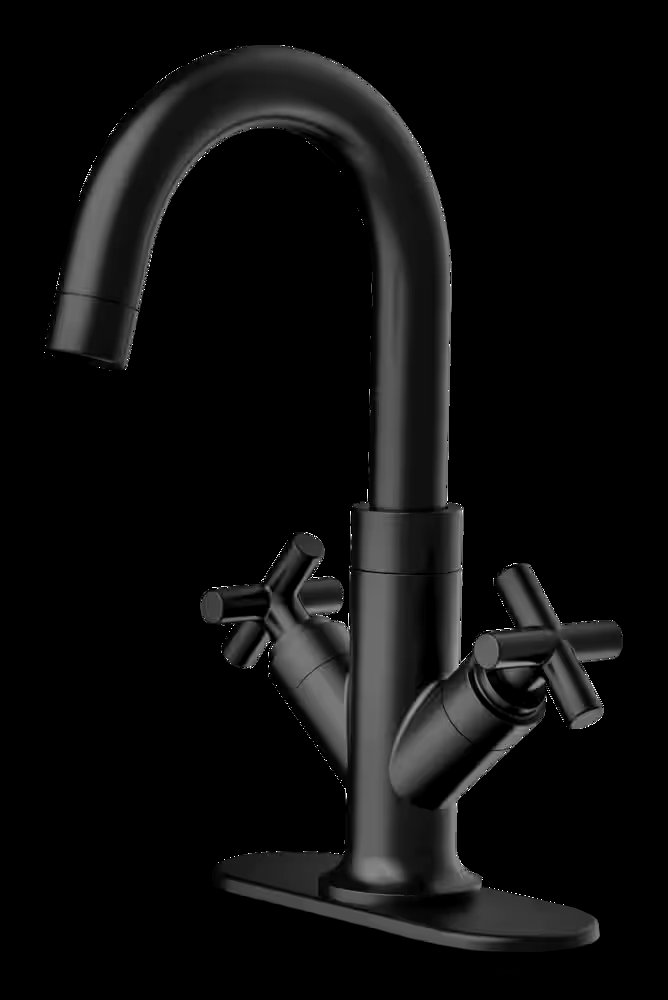 Danze Ellison Double Handle 8-in Centerset Bathroom Sink Faucet with Pop-up Drain, Black