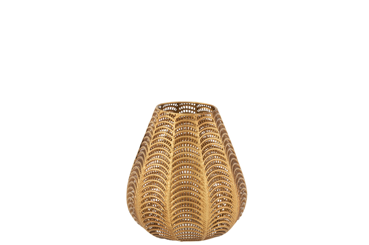 J-Line windlicht Gala - ijzer - goud - small