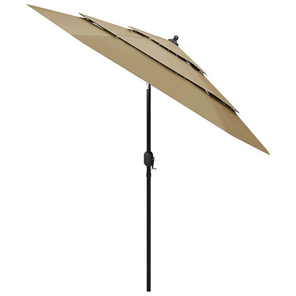 Parasol à 3 niveau x avec aluminium taupe Helloshop26