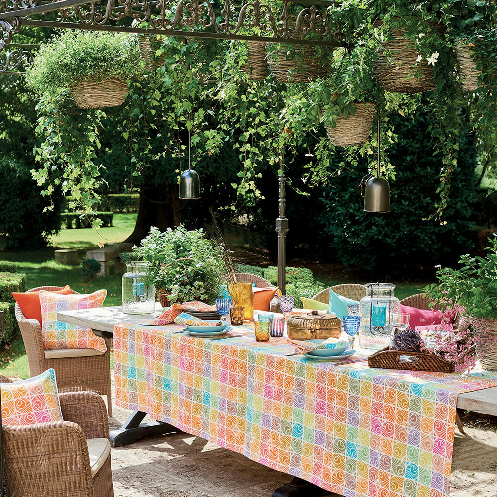 MILLE PAONS FESTIVAL - Nappe ronde  pur coton  Diam. 155 cm