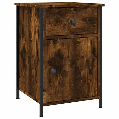 NNEVL Bedside Cabinets 2 pcs Smoked Oak 40x42x60 cm Engineered Wood