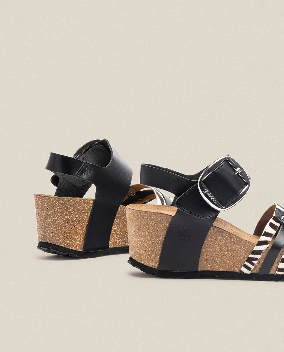 Sandalia cuña Bari 304 negro