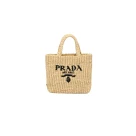 Prada natural yarn raffia effect crocheted handbag（10A Mirror Version）
