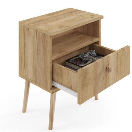 Stolik nocny boho - Dąb craft złoty