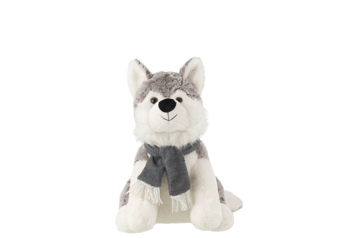 J-Line knuffel Husky   Sjaal - polyester - grijs - large