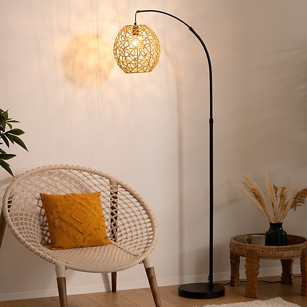 Lampadaire arc Raahe - noir - métal H180 cm - Atmosphera