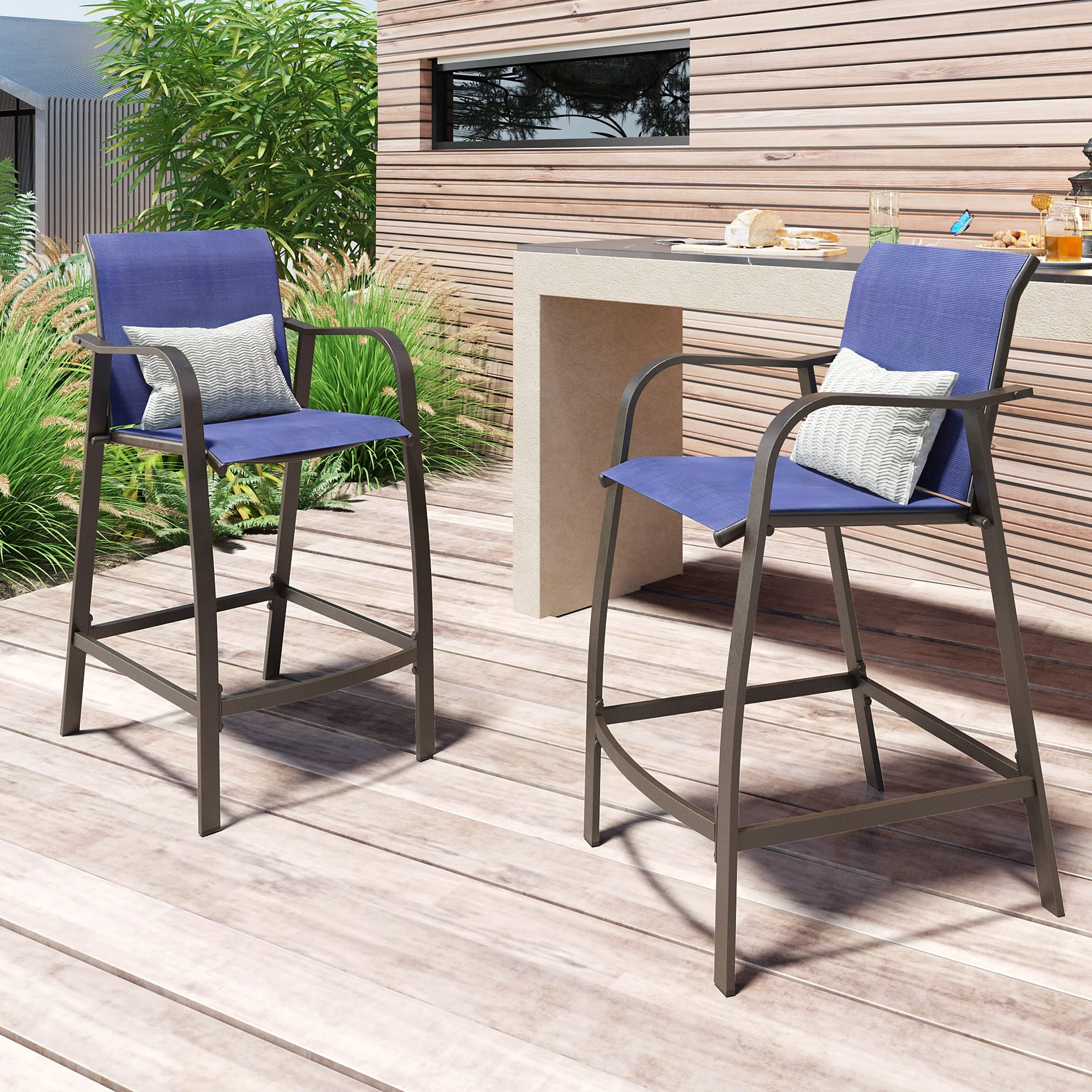 Pellebant 2PCS Outdoor Counter Height Bar Stools