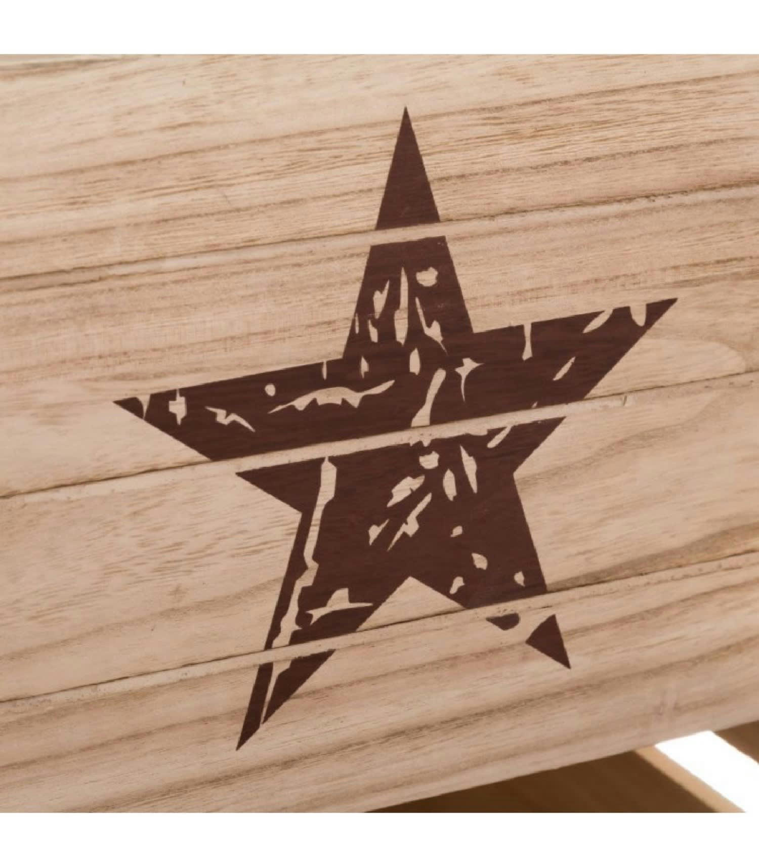 ÉTOILES - Set de 4 caisses de rangement en bois